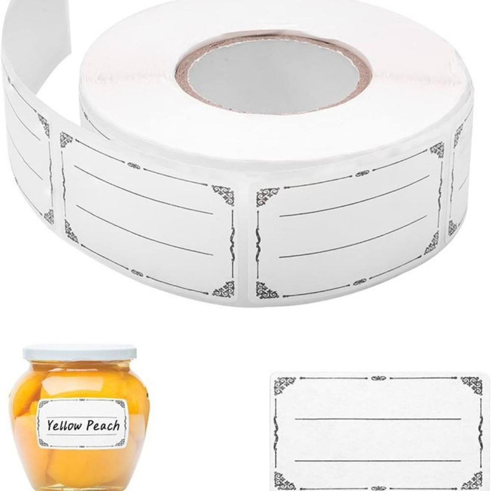 Food Storage Jar Labels - Writable Stickers Blank Rectangle Labels Food