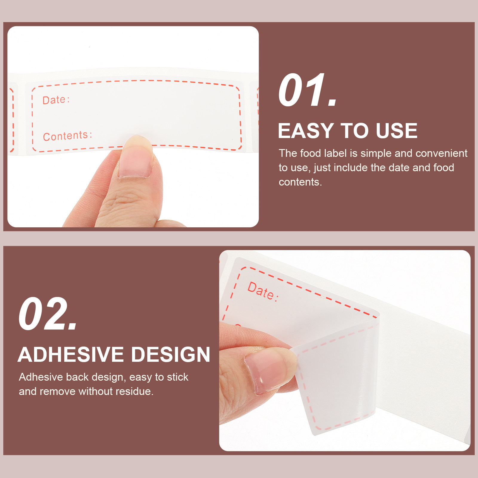 Food Storage Labels - 3 Rolls Food Storage Labels Removable