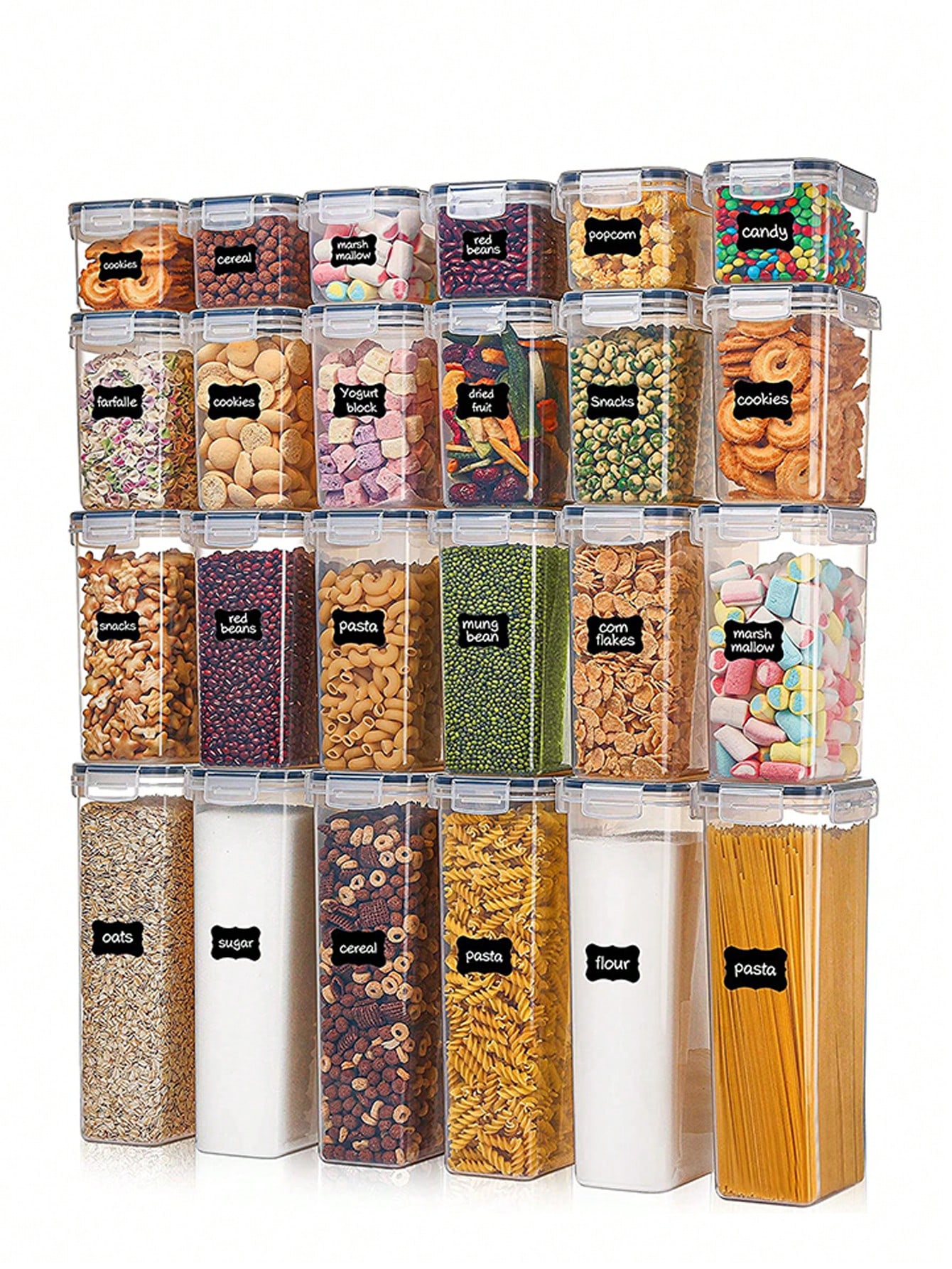 Food Storage Pantry - 48pcs Airtight Food Storage Containers, Free