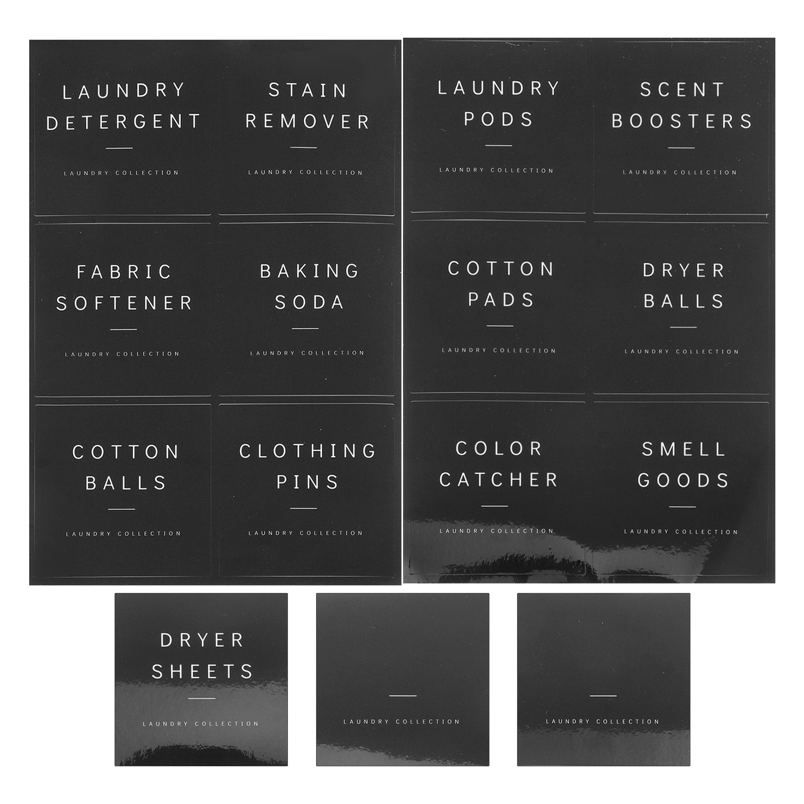 Food Storage Labels - 15x Waterproof Labels For Laundry Bottles