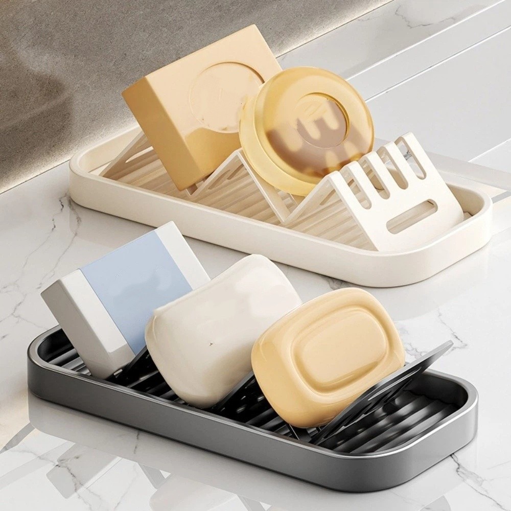 Food Storage Rack - Waterproof W-Shaped Soap Rack Space Saving