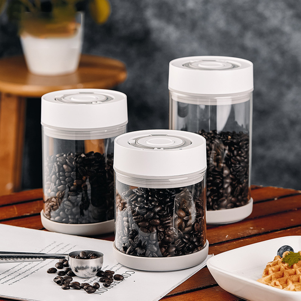 Food Storage Glass Set - Kitchen Moisture-proof Glass Coffee Bean Jar