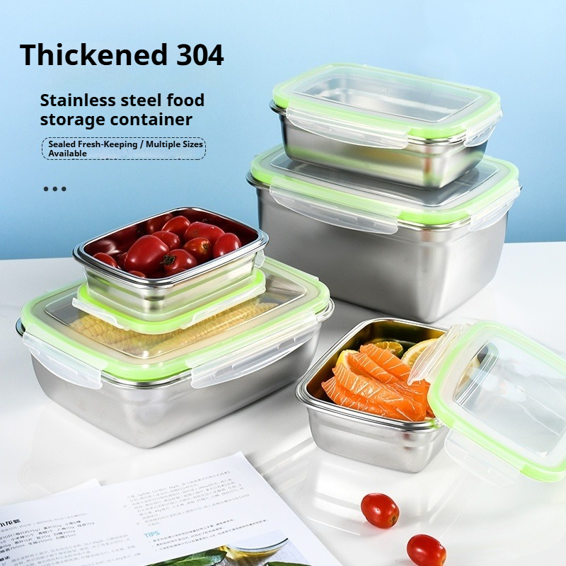 Food Storage Silicone - 304 Stainless Steel Lunch Box Set