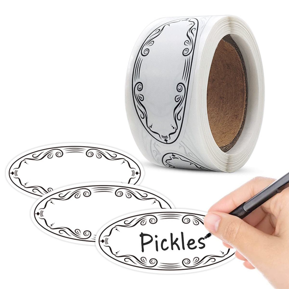 Food Storage Jar Labels - 150Pcs Oval Canning Labels for Food