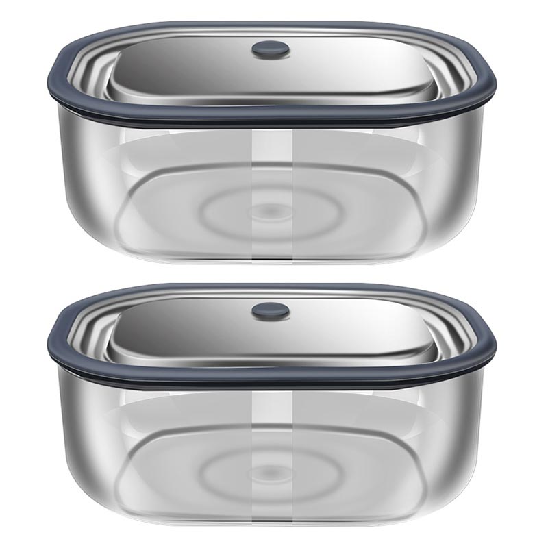Food Storage Silicone - High Borosilicate Glass Rectangle Lunch Box