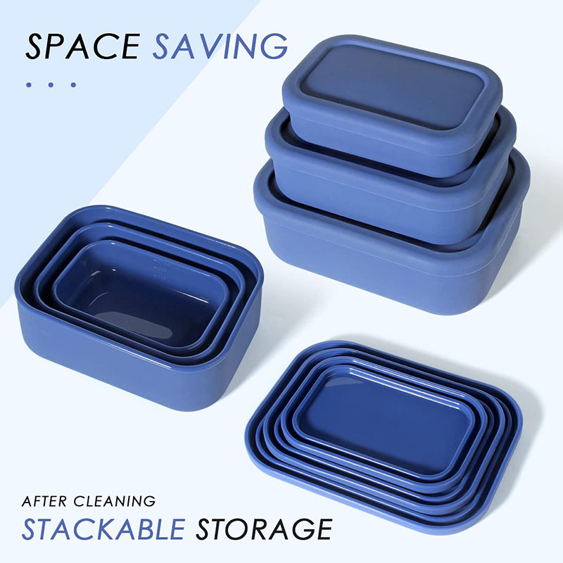 Food Storage Silicone - Leak-Resistant Bento Lunch Box Reusable BPA-Free