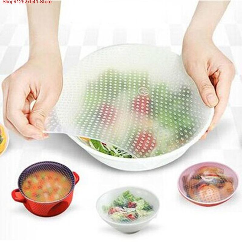 Food Storage Variety Pack - 4PCS Silicone Reusable Bowl Covers Food