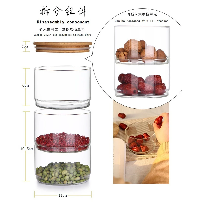 New1200 Ml 3-layer Glass Can K - огляд і ціна Food Storage Glass Container Set