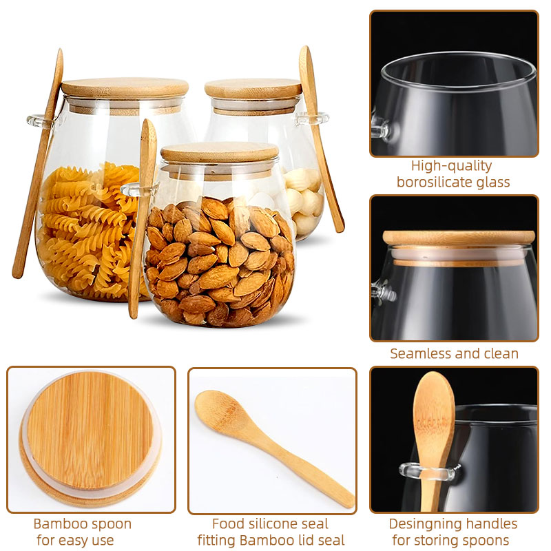 34oz sealed glass jar with spo - огляд і ціна Food Storage Glass Set