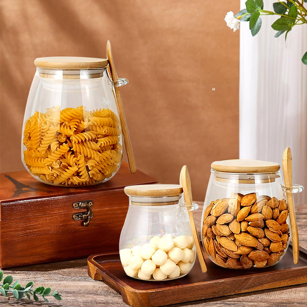 34oz sealed glass jar with spo - огляд і ціна Food Storage Glass Set