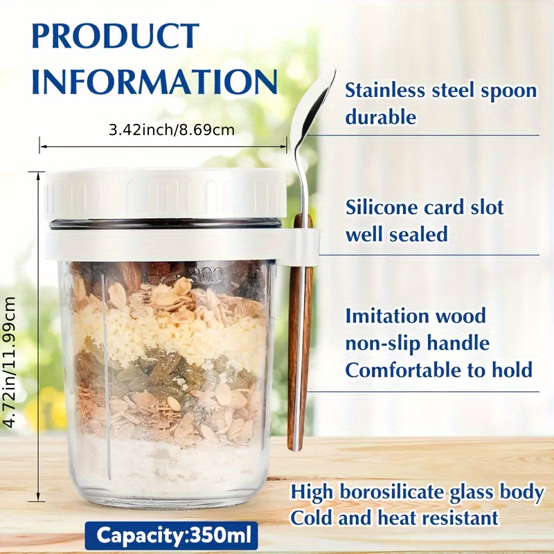 1pc/2pcs Glass Oatmeal Cup, Ov - огляд і ціна Food Storage Glass Set