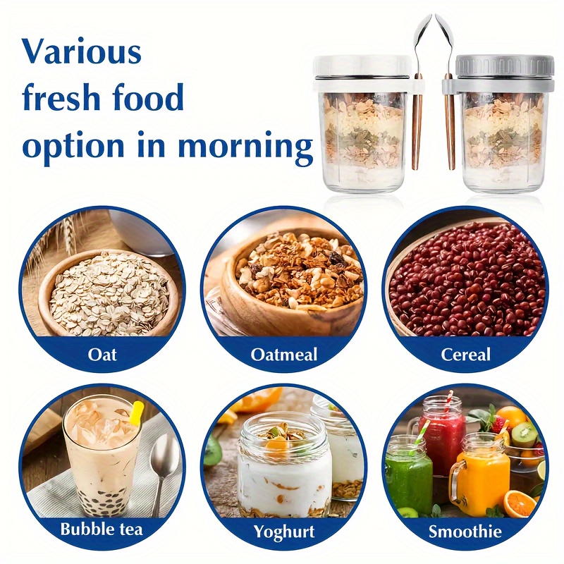 1pc/2pcs Glass Oatmeal Cup, Ov - огляд і ціна Food Storage Glass Set