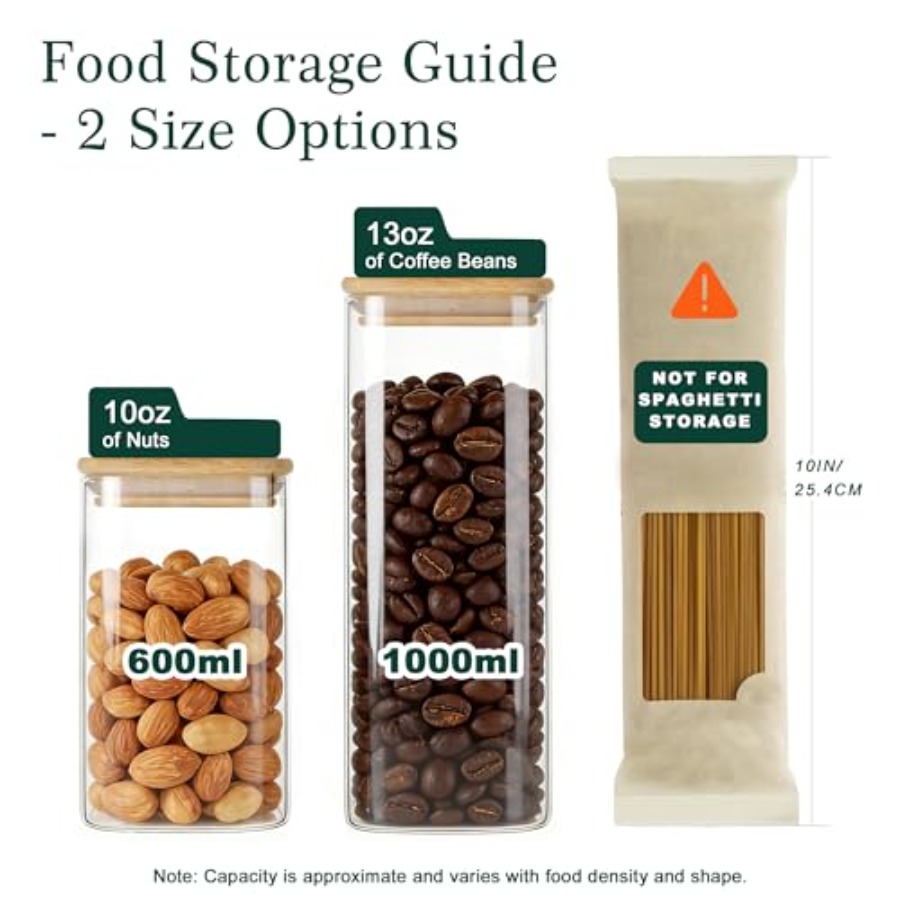 12-Pack Square Glass Storage J - огляд і ціна Food Storage Pantry