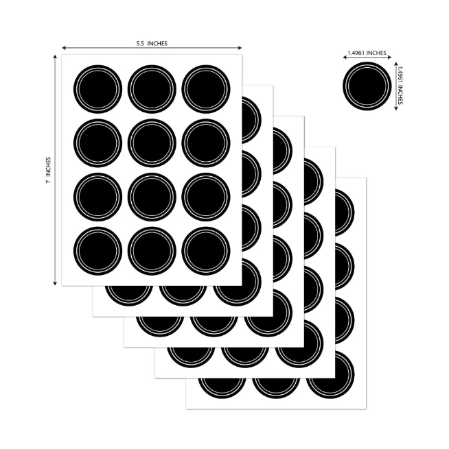 Waterproof Reusable Round Blac - огляд і ціна Food Storage Jar Labels