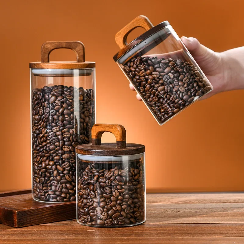 800-2100ml Wood Lid Glass Jar  - огляд і ціна Food Storage Glass Set