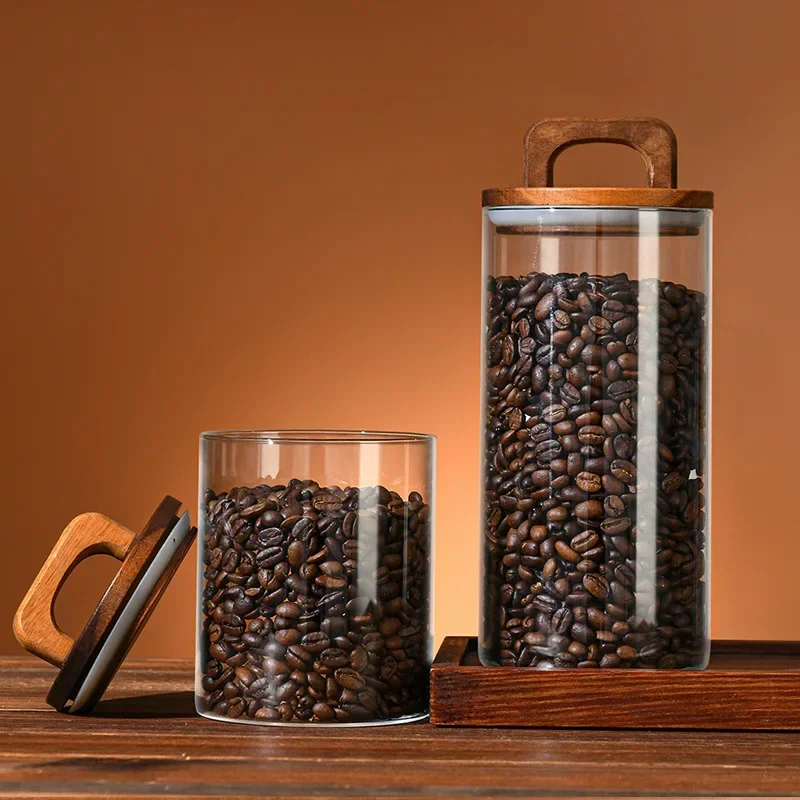 800-2100ml Wood Lid Glass Jar  - огляд і ціна Food Storage Glass Set