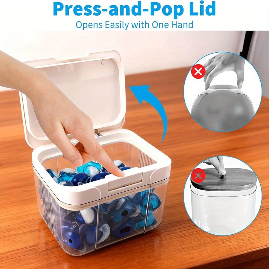 Laundry Pod Holder Compatible  - огляд і ціна Food Storage With Scoop