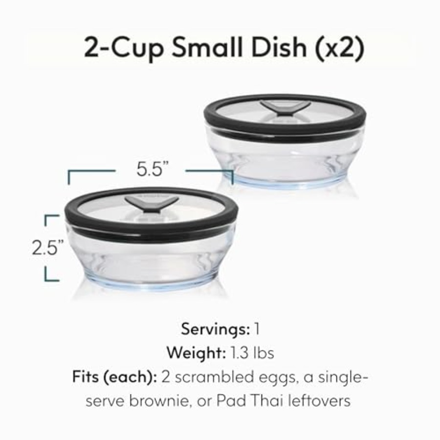 2-Pack 2-Cup Glass Food Storag - огляд і ціна Food Storage Glass Set