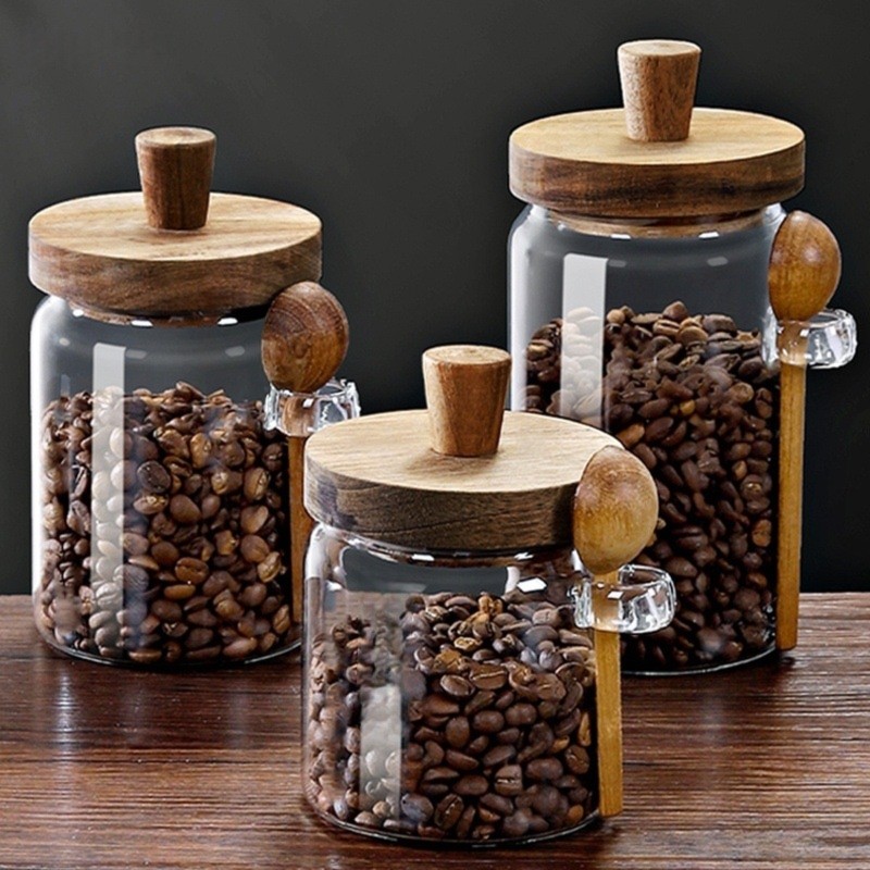 ABJI-Glass Jar With Wooden Lid - огляд і ціна Food Storage Glass Container Set