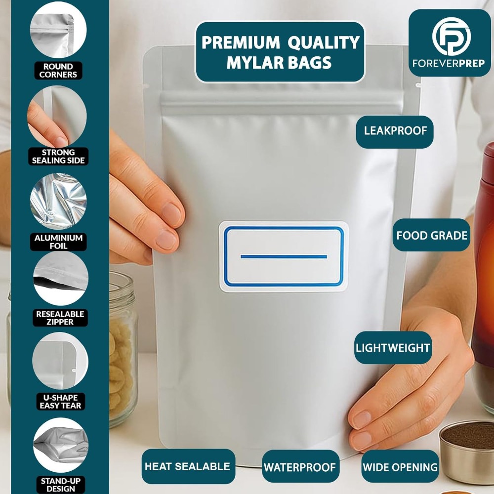 155 Mylar Bags with 155 Oxygen - огляд і ціна Food Storage Labels