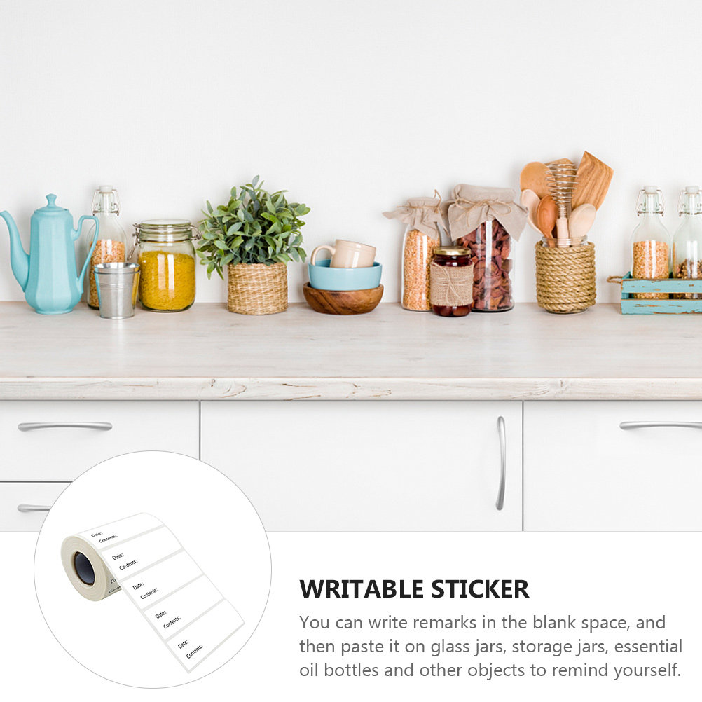 500Pcs Date Sticker Blank Writ - огляд і ціна Food Storage Jar Labels