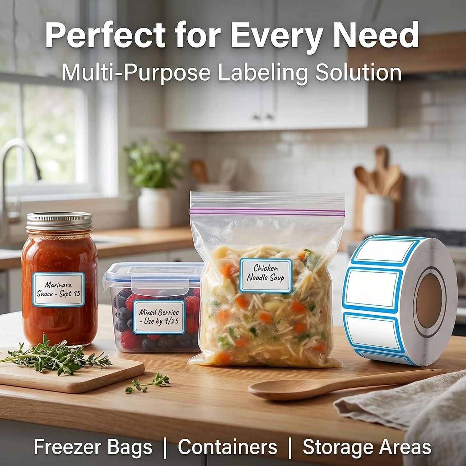 500Pcs 2-Line Freezer Labels,  - огляд і ціна Food Storage Jar Labels