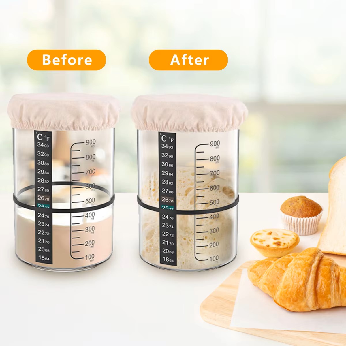 1500/900ml Sourdough Starter J - огляд і ціна Food Storage Glass Set