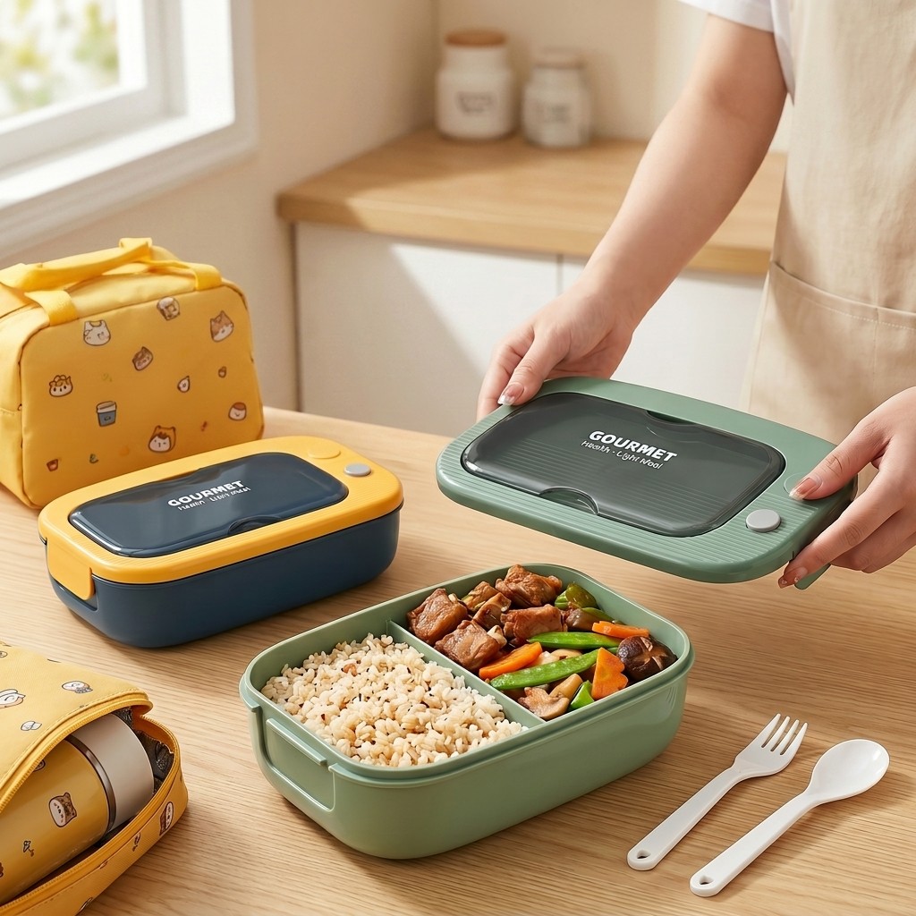 Microwavable Plastic Bento Box - огляд і ціна Food Storage With Scoop