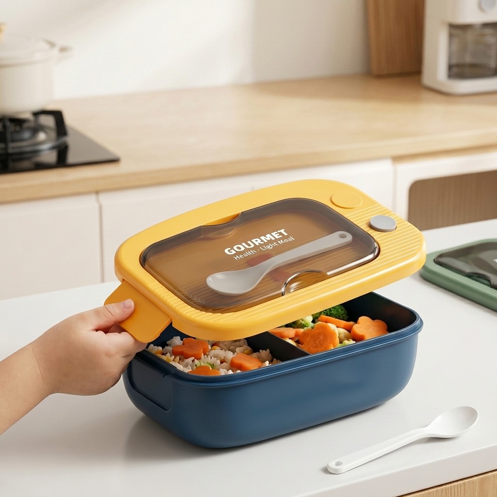 Microwavable Plastic Bento Box - огляд і ціна Food Storage With Scoop