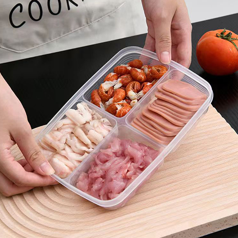 New【4 Grids Plastic Storage Bo - огляд і ціна Food Storage For Refrigerator