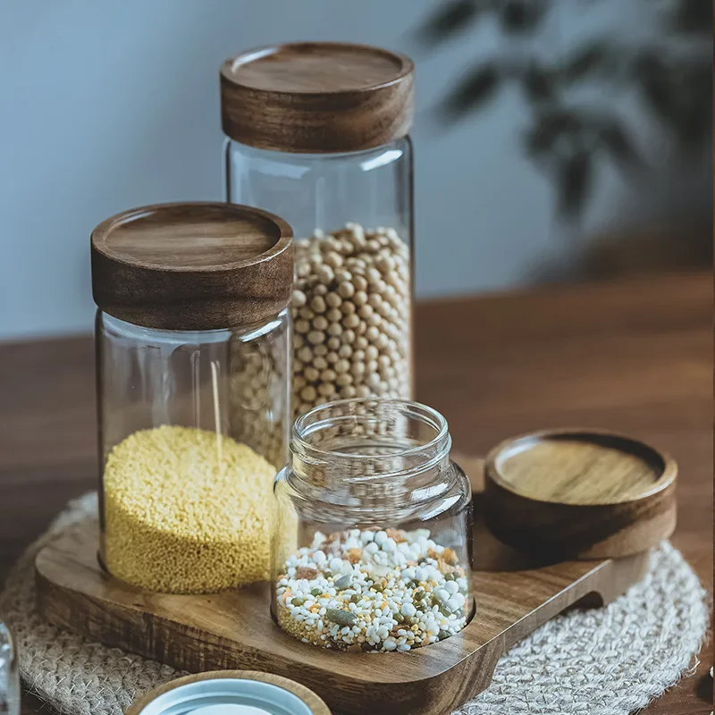 Wood Lid Orgnizer Glass Airtig - огляд і ціна Food Storage Glass Set