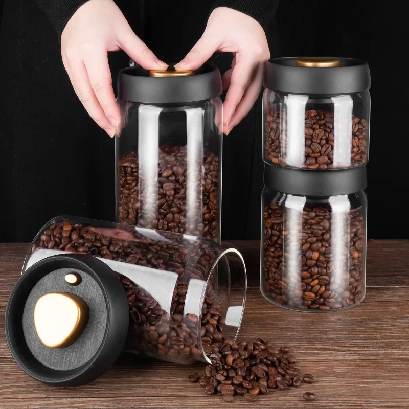 Coffee beans vacuum sealed jar - огляд і ціна Food Storage Glass Set