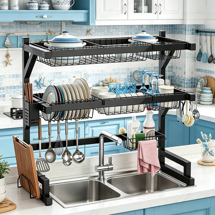 2-Tier Kitchen Over Sink Dish  - огляд і ціна Food Storage Rack