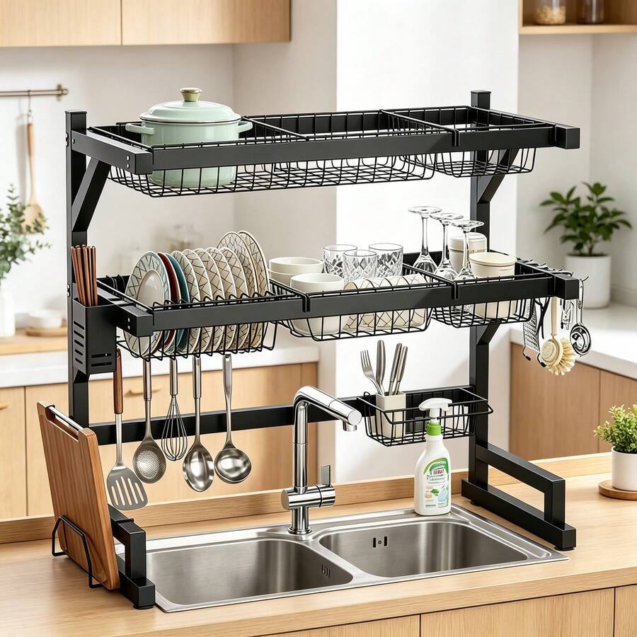 2-Tier Kitchen Over Sink Dish  - огляд і ціна Food Storage Rack