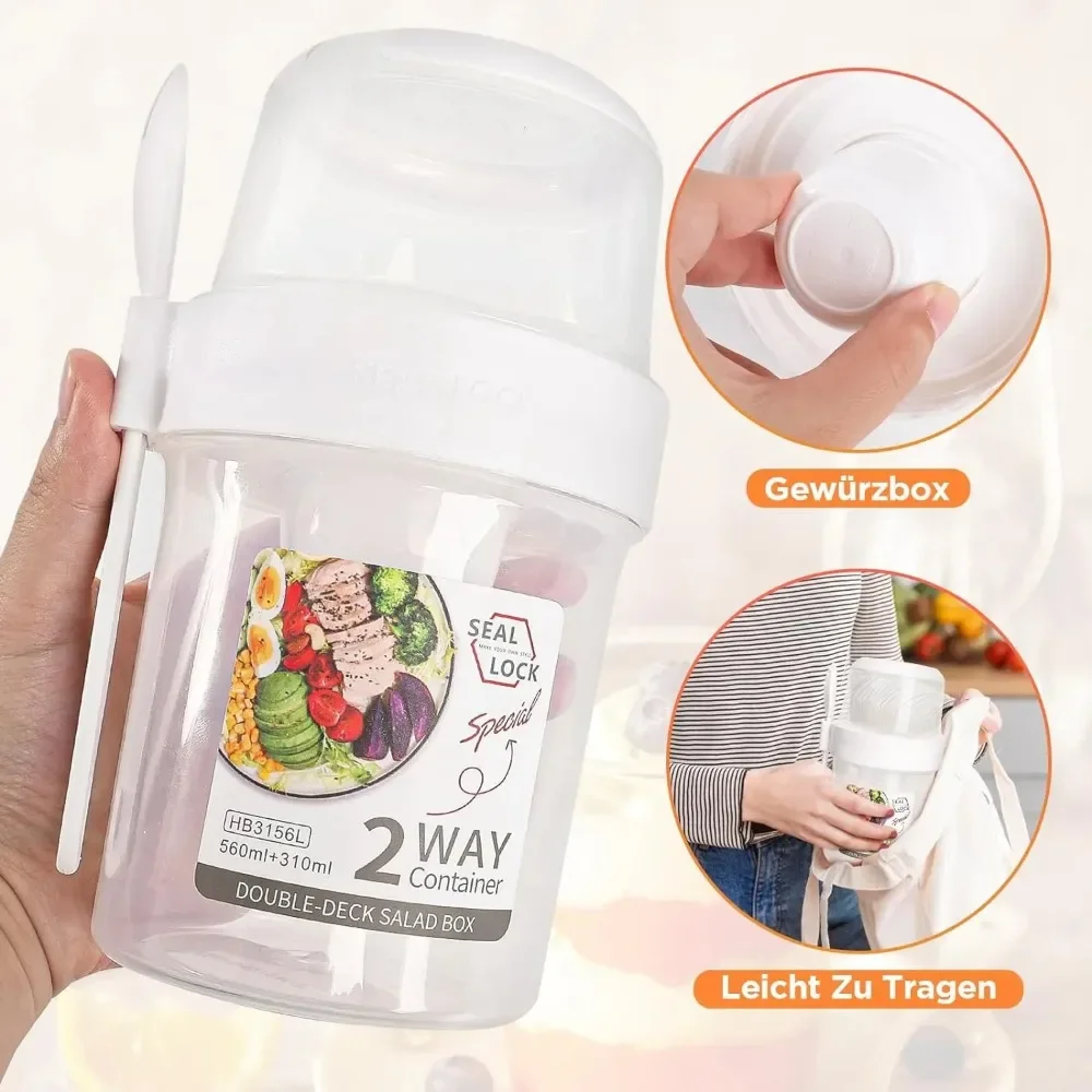 Salad Cup Breakfast Cups Porta - огляд і ціна Food Storage With Scoop