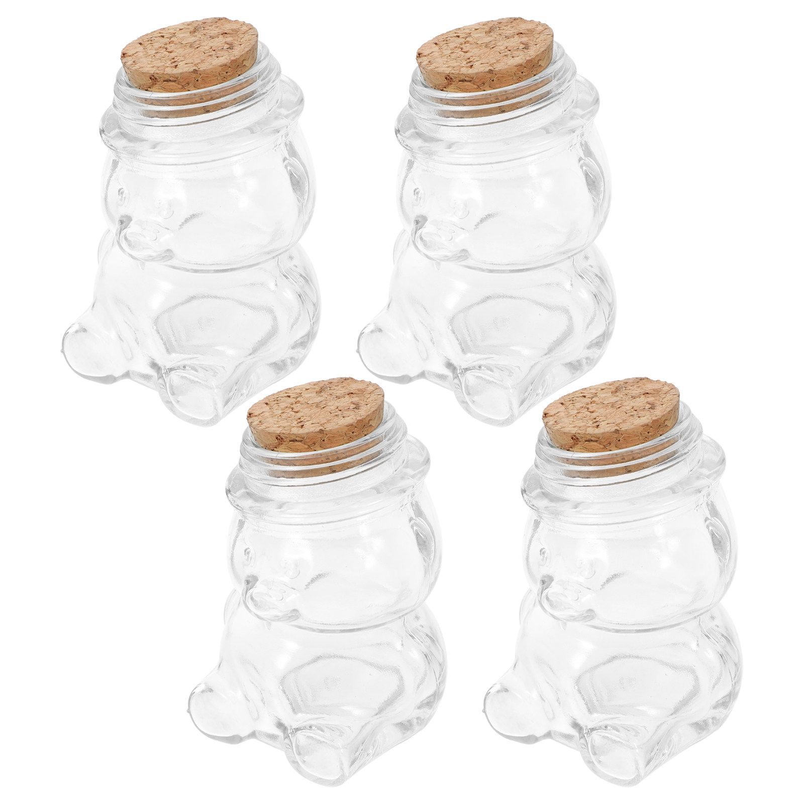 4Pcs Glass Candy Jar Set Trans - огляд і ціна Food Storage Glass Container Set