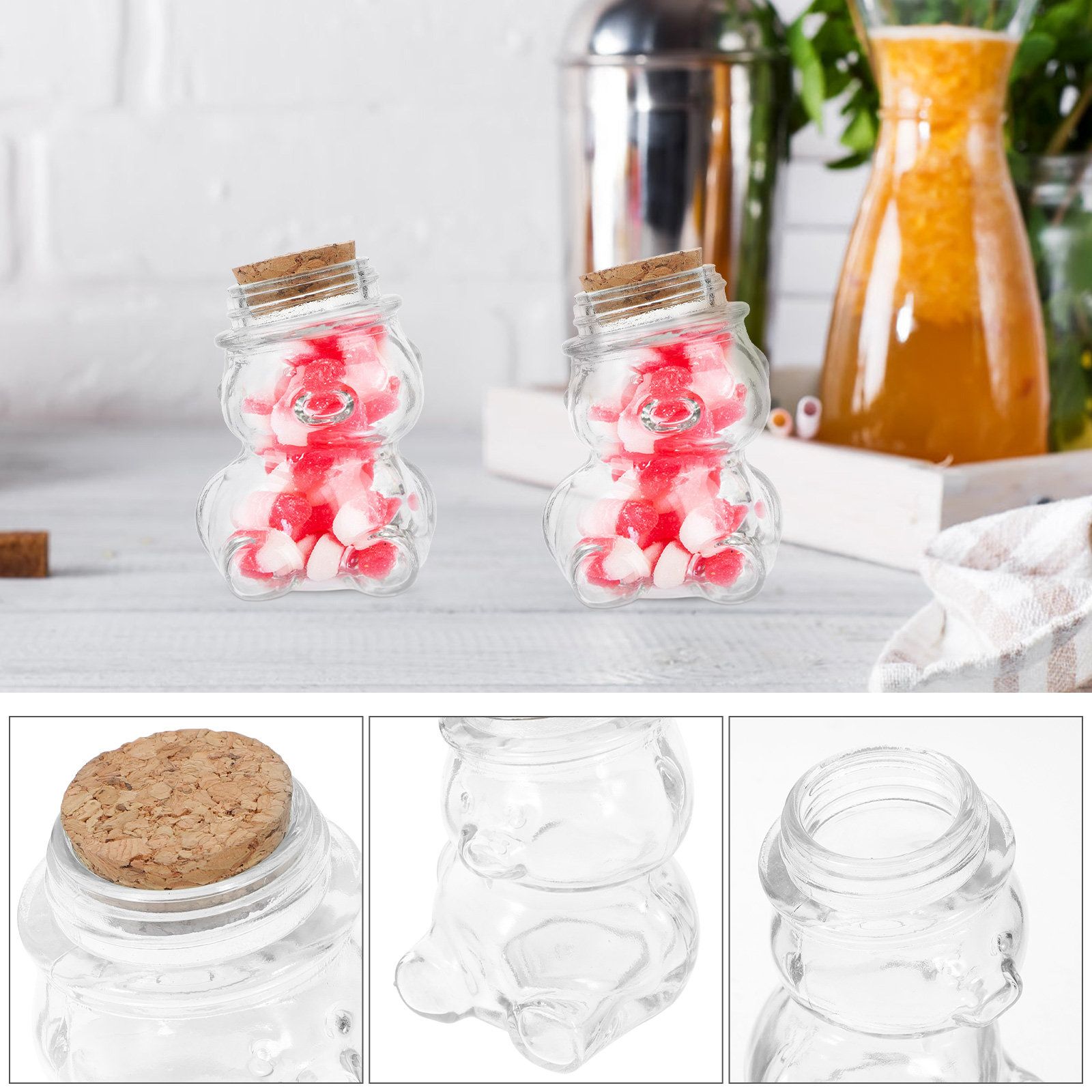 4Pcs Glass Candy Jar Set Trans - огляд і ціна Food Storage Glass Container Set