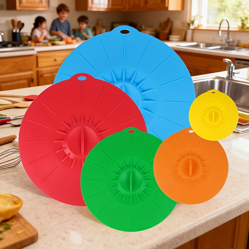 5-Piece Silicone Lids, Heat-Re - огляд і ціна Food Storage Silicone