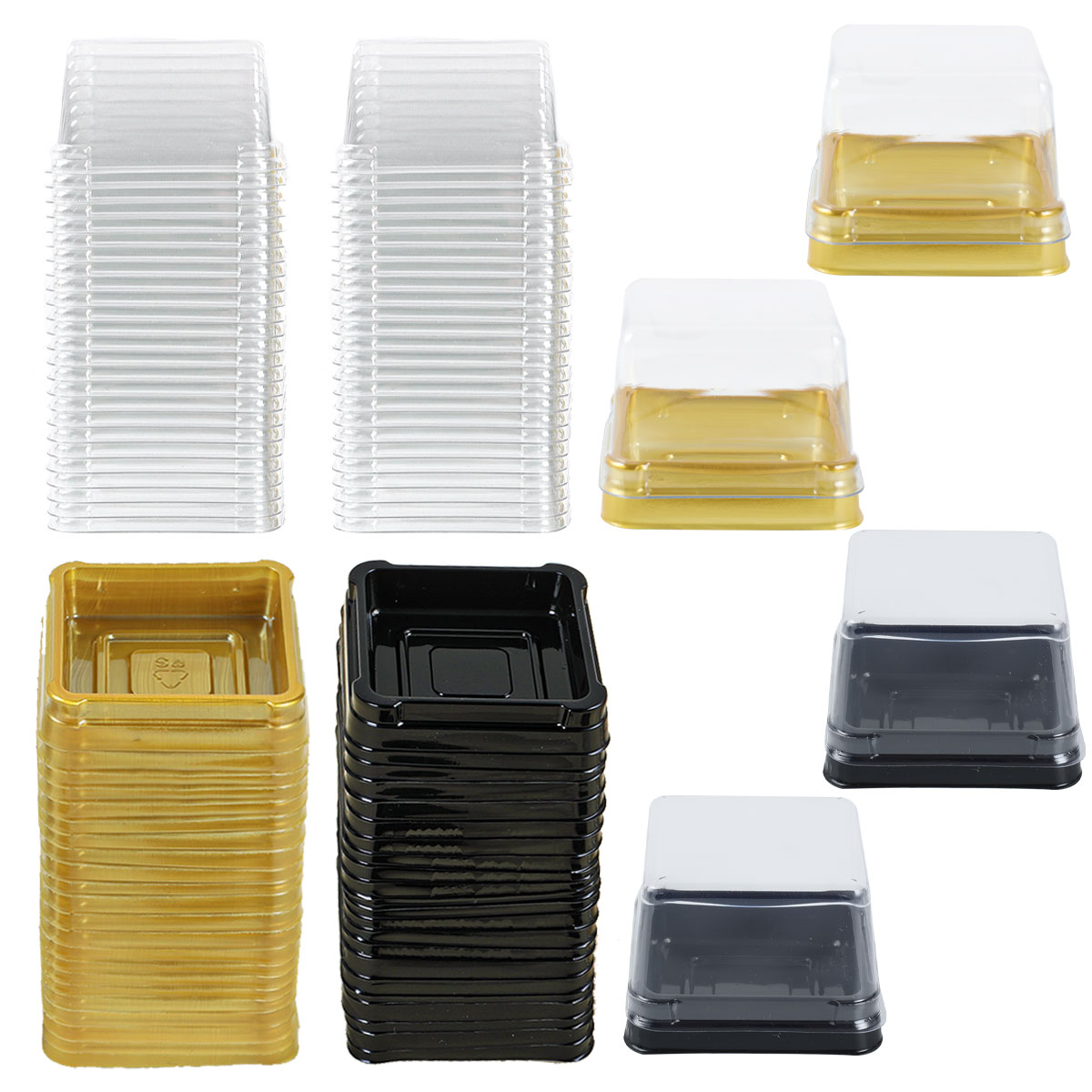 50pcs Plastic Square Moon Cake - огляд і ціна Food Storage Eggs