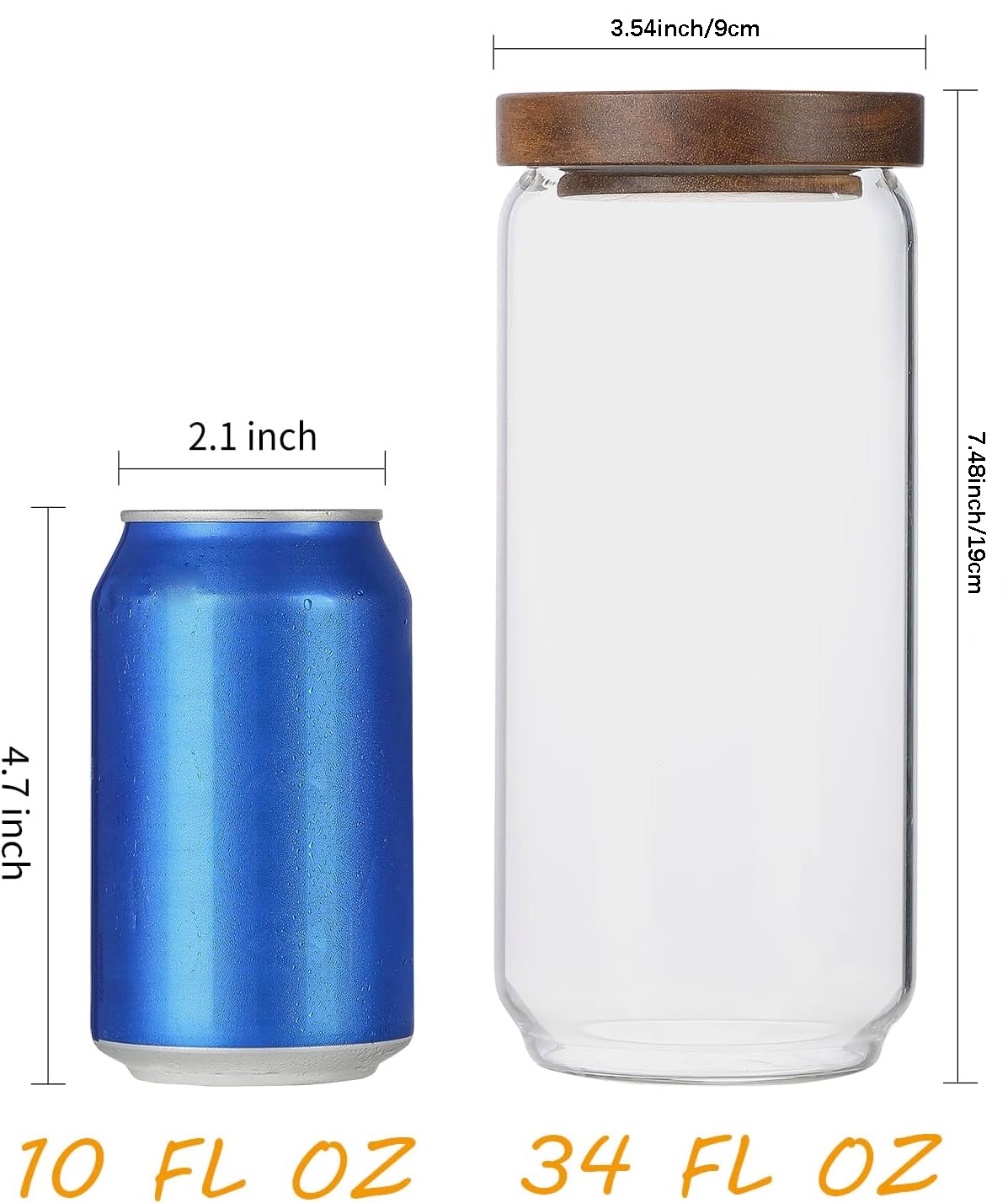 4 Pack 34 OZ Glass Jars with W - огляд і ціна Food Storage Glass Set