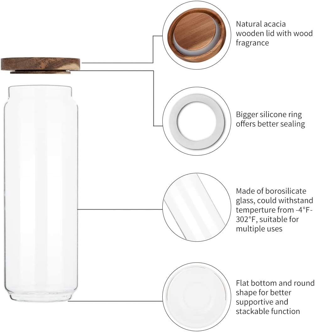 4 Pack 34 OZ Glass Jars with W - огляд і ціна Food Storage Glass Set