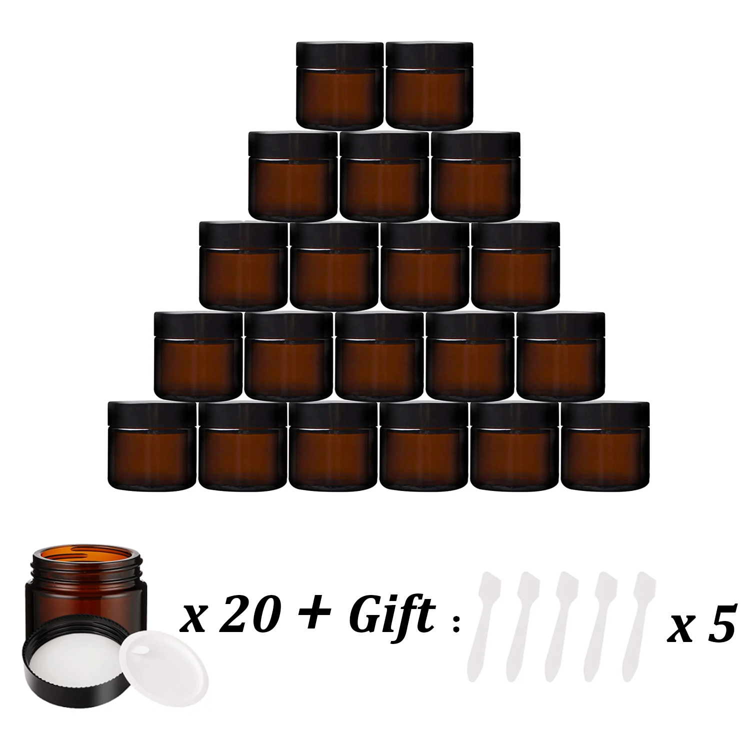 20PCS Small Amber Glass Jars w - огляд і ціна Food Storage Glass Set