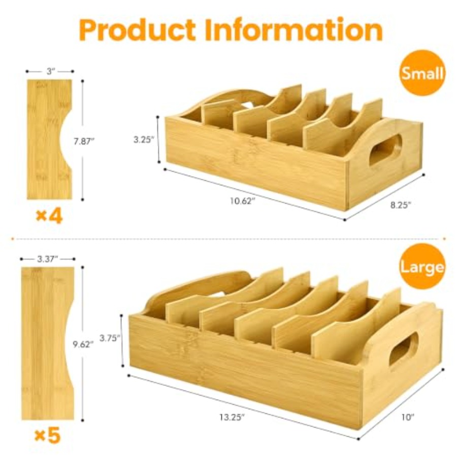 2 Pack Bamboo Lid Organizer, 1 - огляд і ціна Food Storage In The Kitchen
