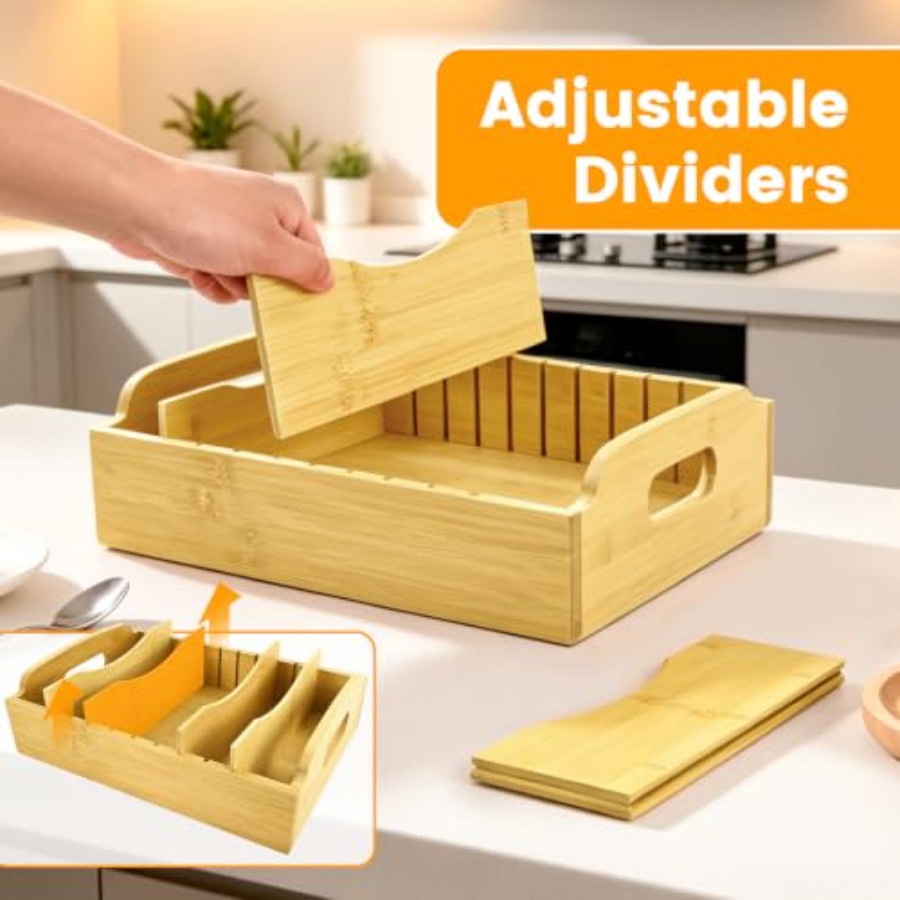2 Pack Bamboo Lid Organizer, 1 - огляд і ціна Food Storage In The Kitchen