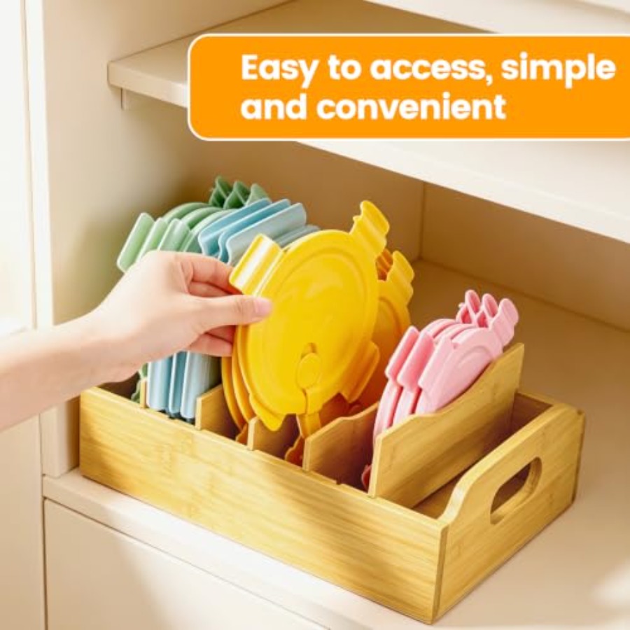 2 Pack Bamboo Lid Organizer, 1 - огляд і ціна Food Storage In The Kitchen
