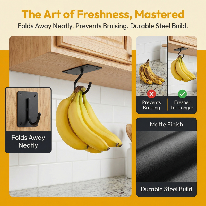 Black Metal Self-Adhesive Bana - огляд і ціна Food Storage In The Kitchen