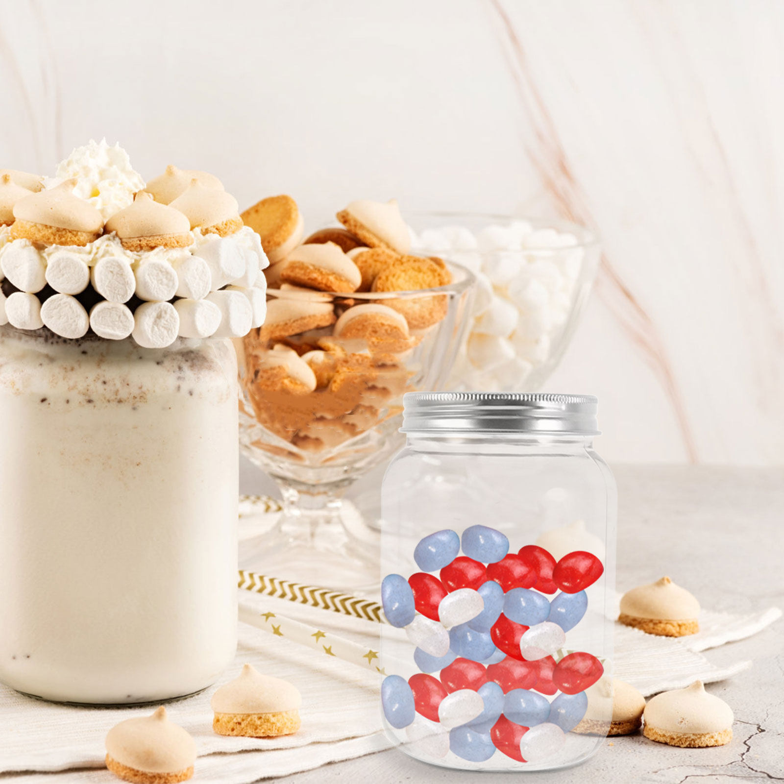 4Pcs Clear Plastic Mason Jars  - огляд і ціна Food Storage In The Kitchen