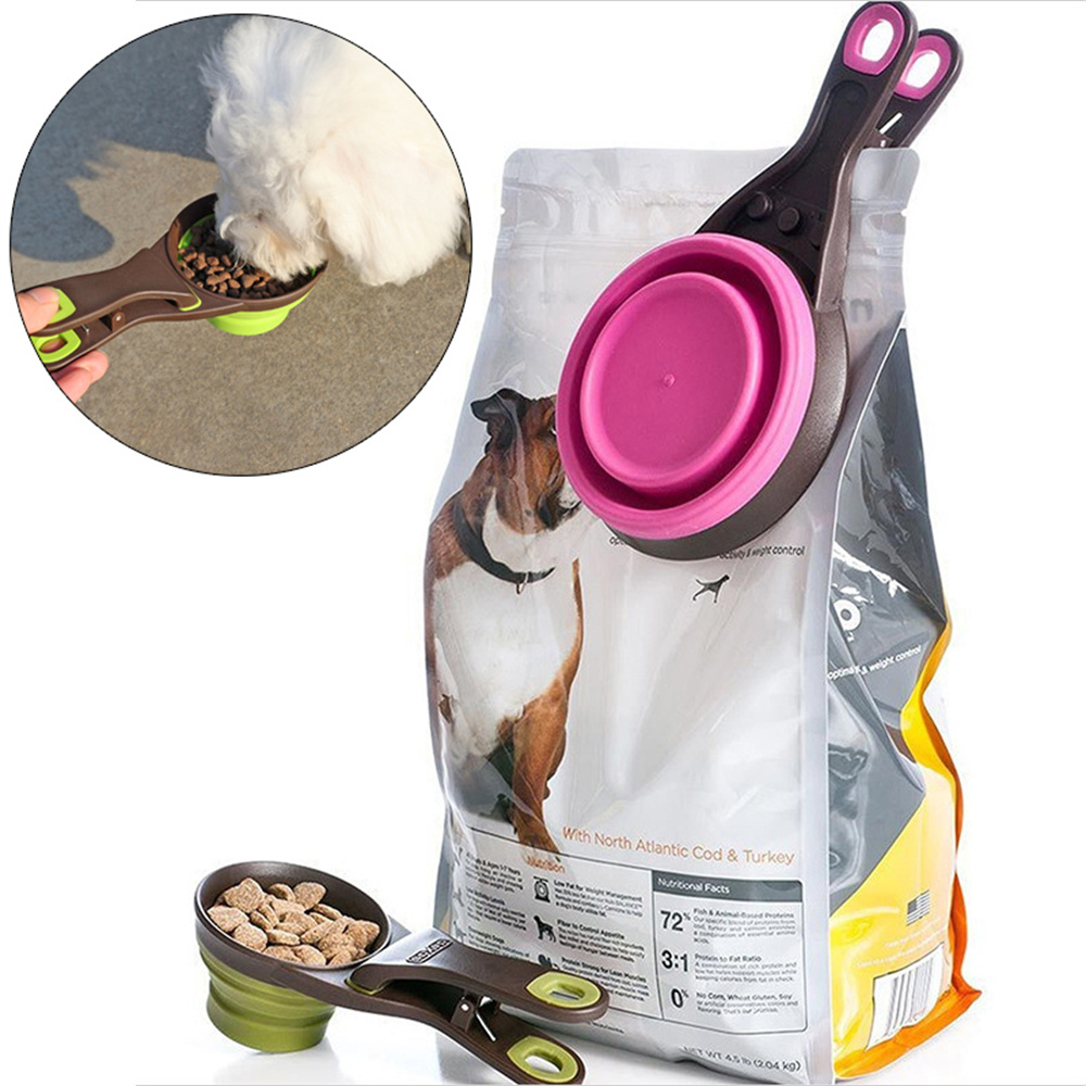 Portable Foldable Silicone Pet - огляд і ціна Food Storage With Scoop